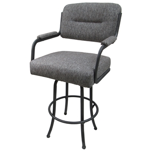 Pemberly Row Swivel Counter 26&quot Bar Stool in Mojave Gray Fabric/Gray Metal