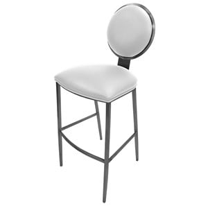 Pemberly Row 30&quot Contemporary Stainless Steel Bar Stool in White