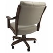 Pemberly Row Caster Solid Wood Dining Chair in Ocean Beige Vinyl/Roasted Brown