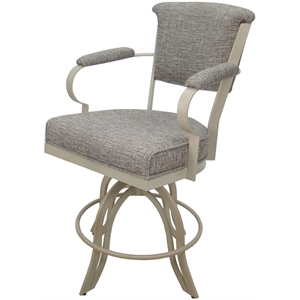 Pemberly Row Swivel Tilt Metal 30&quot Bar Stool in Jetty June Tan/Beige