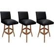 Pemberly Row Set of 3 Extra Tall Swivel Wood Stools 34