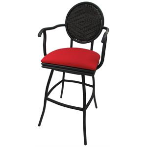 Pemberly Row Extra Tall Spectator 35&quot Swivel Bar Stool in Black Frame
