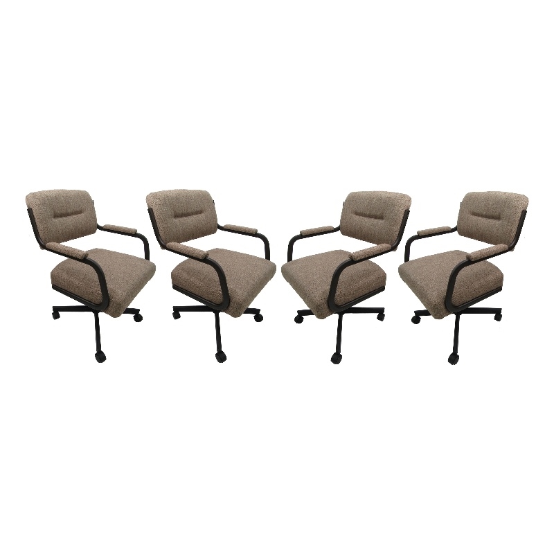 Pemberly Row Contemporary Set of 4 Swivel Metal Caster Dining Chairs