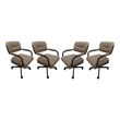 Pemberly Row Contemporary Set of 4 Swivel Metal Caster Dining Chairs