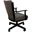 Pemberly Row Swivel Metal Dining Caster Chair in Plumley Cocoa Brown and Black