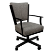 Pemberly Row Swivel Metal Dining Caster Chair in Plumley Cocoa Brown and Black