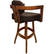 Pemberly Row Swivel Wood Extra Tall Bar Stool in Whiskey Tobacco and Honey