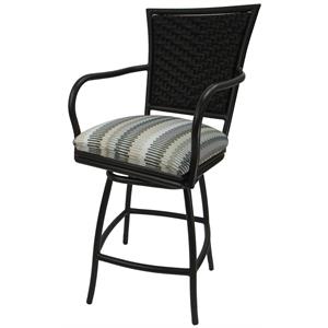 Pemberly Row 26&quot Swivel Counter Outdoor/Indoor Aluminum Bar Stool