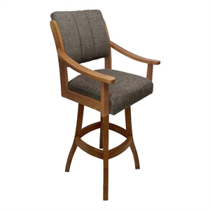 Pemberly Row 30&quot Solid Wood Bar Stool in Plumley Cocoa on Honey Wood