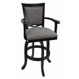 Pemberly Row 26&quot Swivel Wood Counter Bar Stool in Mojave Gray