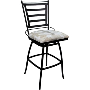 Pemberly Row Outdoor 26&quot Aluminum Counter Bar Stool in White and Black