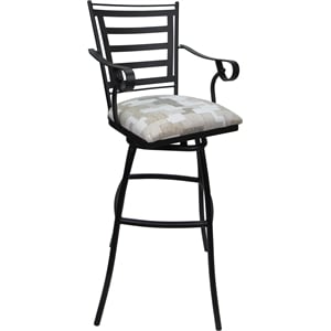 Pemberly Row Outdoor/Indoor 30&quot Aluminum Bar Stool in White and Black