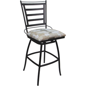 Pemberly Row Outdoor/Indoor 26&quot Counter Bar Stool in White and Gray