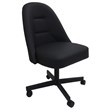 Pemberly Row Dinette Swivel Metal Caster Chairs in Crackle Glass and Black
