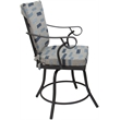 Pemberly Row Outdoor/Indoor Patio Dining Set in B-W Blue Beige and Gray