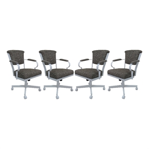Pemberly Row Contemporary Set of 4 Swivel Metal Caster Dining Chairs