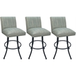 Pemberly Row Set of 3 Extra Tall Swivel Metal Stools in Watusi Teal and Gray