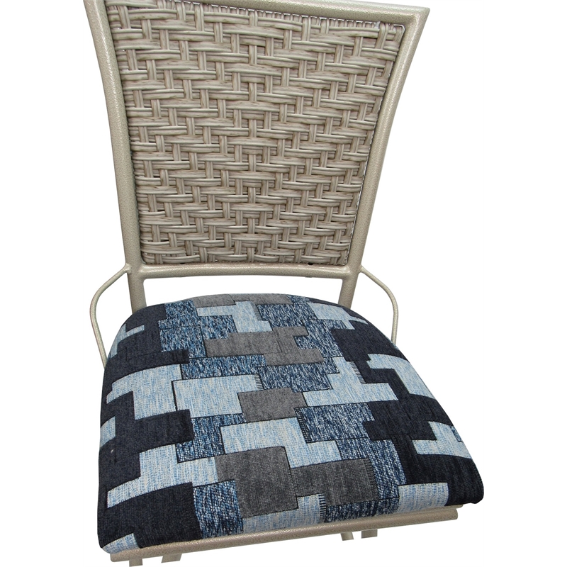 Pemberly Row Outdoor/Indoor Extra Tall Stool Armless in Craftsman Flint & Beige