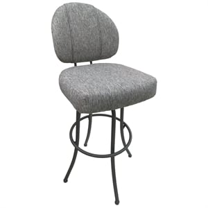 Pemberly Row Contemporary 30&quot Swivel Metal Bar Stool in Grey