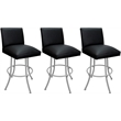 Pemberly Row Set of 3 Swivel Metal Bar Stools 30