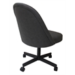 Pemberly Row Dinette Swivel Metal Caster Chairs Crackle Glass - Grey Vinyl Black