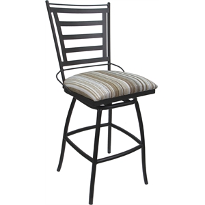 Pemberly Row Outdoor Indoor Armless Counter Stool 26&quot in Driftwood White Gray