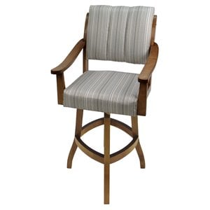 Pemberly Row 30&quot Swivel Solid Wood Bar Stool in Natural Fun/Brown