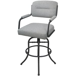 Pemberly Row Swivel Tilt Counter Metal Bar Stool 26&quot in Hemsath Slate