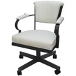Pemberly Row Swivel Tilt Metal Caster Chair in White Vinyl Gray Frame