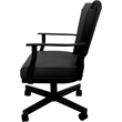 Pemberly Row Leather Dining Caster Chair with Swivel Tilt in Black on Black