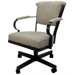 Pemberly Row Swivel Metal Caster Dining Chair in Hemsath Driftwood in Black