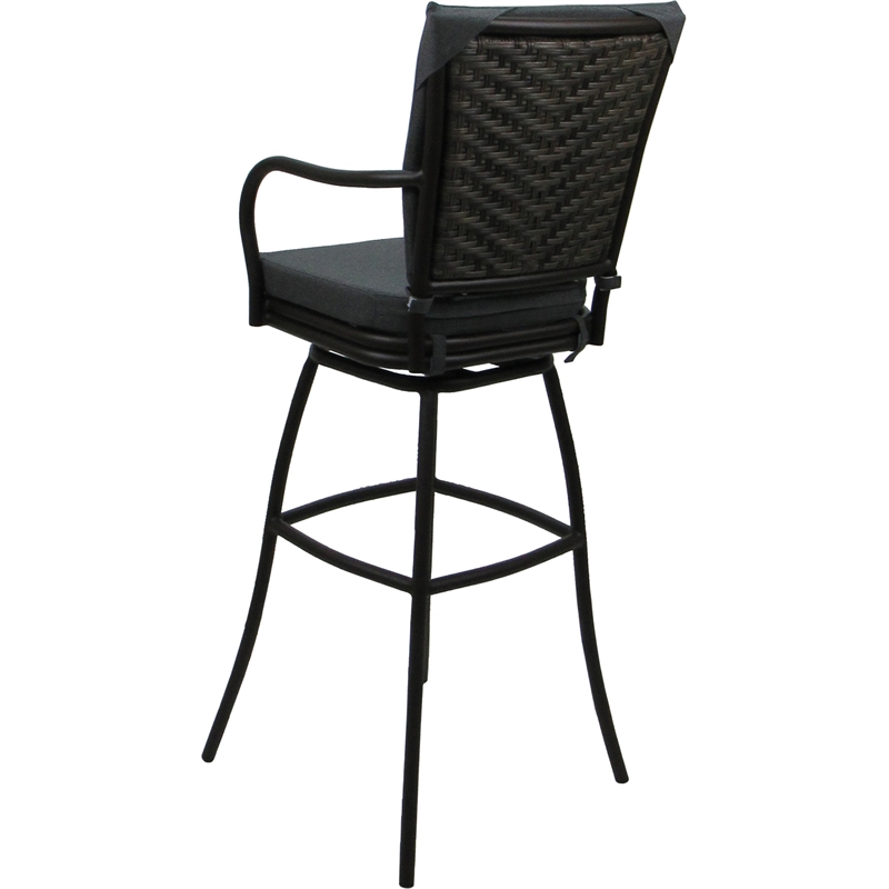 Pemberly Row Outdoor/Indoor Swivel Extra Tall Stool 34
