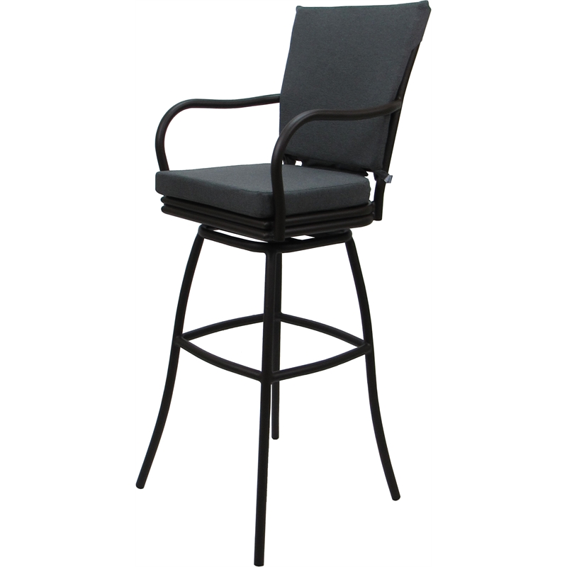Pemberly Row Outdoor/Indoor Swivel Extra Tall Stool 34