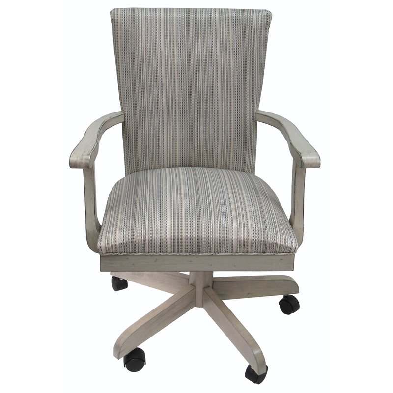 Pemberly Row Swivel Wood Dining Caster Chair on Wheels in Natural Fun