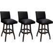 Pemberly Row Set of 3 Swivel Wood Bar Stools 30