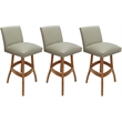 Pemberly Row Set of 3 Swivel Wood Bar Stools 30
