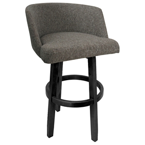 Pemberly Row Swivel Wood Bar Stool 30&quot in Mojave Gray Fabric Gray
