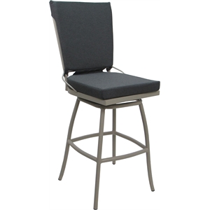 Pemberly Row Swivel Bar Stool 30&quot Armless in Charcoal Fabric Beige