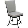 Pemberly Row Patio Dining Chair without Arms in White Fabric Black