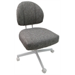 Pemberly Row Contemporary Swivel Dining Chair on Wheels in Grey on White