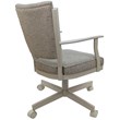 Pemberly Row Swivel Metal Dining Caster Chair in Hemsath Driftwood Fabric Beige