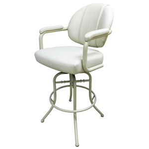 Pemberly Row Contemporary Swivel Tilt Bar Stool 30&quot Vinyl in Beige