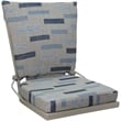 Pemberly Row Outdoor or Indoor Patio Dining Set in Blue Beige Fabric in Beige