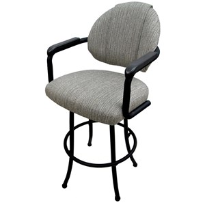 Pemberly Row 26&quot Indoor Metal Counter Bar Stool with Upholstered Back in Black