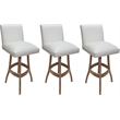 Pemberly Row Set of 3 Swivel Wood Counter Stools 26