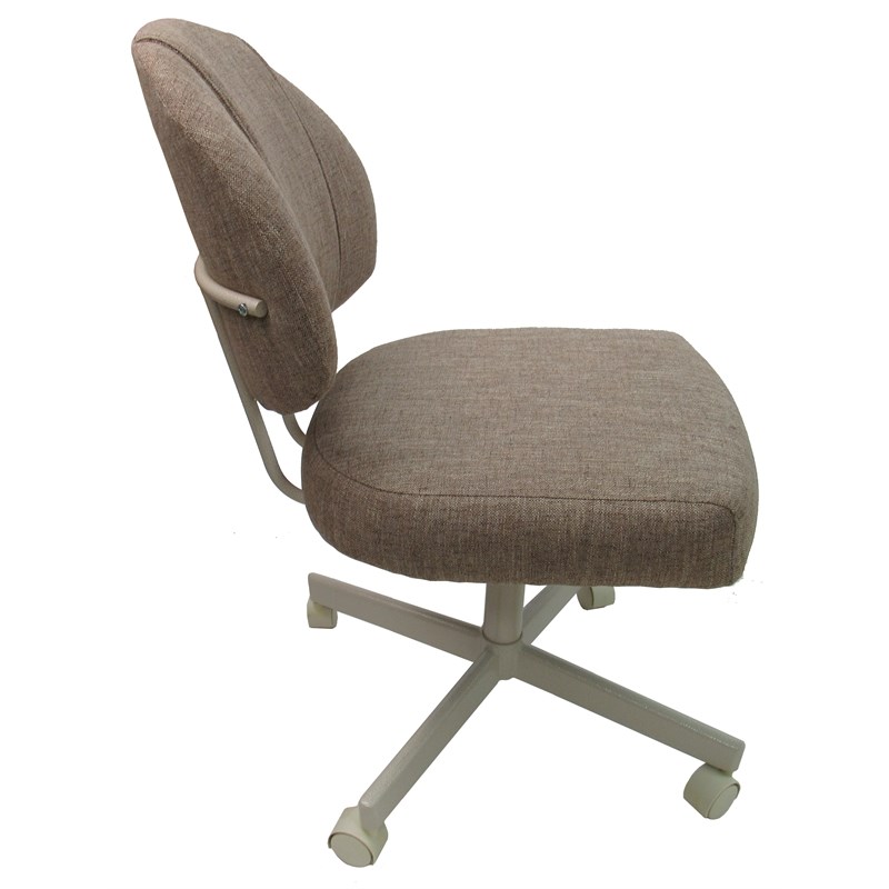 Pemberly Row Swivel Dining Chair on Wheels in Basin Beige on Beige