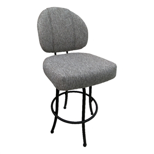 Pemberly Row Swivel Counter 26&quot Bar Stool in Metal Black Frame