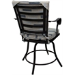 Pemberly Row Outdoor/Indoor Patio Dining Chair in B-W Blue Beige Fabric Black