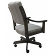 Pemberly Row Swivel Wood Dining Caster Chair in Natural Fun Cream Fabric Gray
