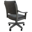Pemberly Row Caster Solid Wood Dining Chair in NW Elk Charcoal Fabric in Grey